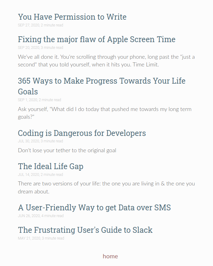 7 articles published on my site